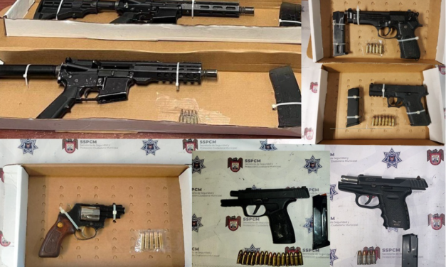POLICÍA MUNICIPAL DE TIJUANA ASEGURA OCHO ARMAS DE FUEGO EN UN SOLO DÍA