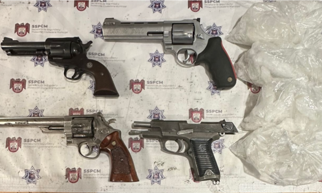 POLICÍA MUNICIPAL DE TIJUANA COORDINADA CON  EJÉRCITO Y GUARDIA NACIONAL DECOMISAN DROGA Y ARMAS DE FUEGO