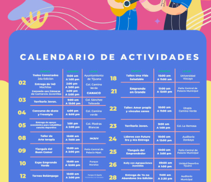 INVITA AYUNTAMIENTO DE TIJUANA A PARTICIPAR EN EL MES DE LA JUVENTUD