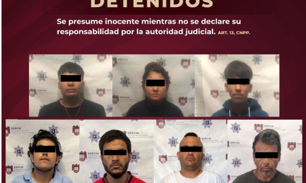 DETUVO  POLICÍA MUNICIPAL SEIS SUJETOS ARMADOS Y UN FUGITIVO DE LA LEY