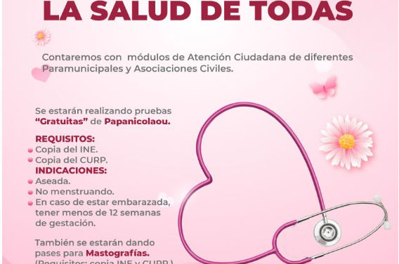 GOBIERNO DE MONTSERRAT CABALLERO BRINDARÁ EXÁMENES GRATUITOS DE PAPANICOLAOU