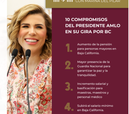 MARINA DEL PILAR DESTACA LOS 10 COMPROMISOS DE AMLO POR #BC