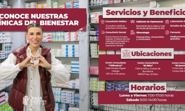 PRESENTA GOBERNADORA MARINA DEL PILAR UBICACIÓN Y SERVICIOS DE CLÍNICAS DEL BIENESTAR EN BAJA CALIFORNIA