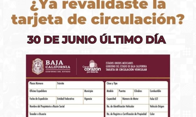 VENCE PLAZO EL 30 DE JUNIO PARA RENOVAR TARJETA DE CIRCULACIÓN