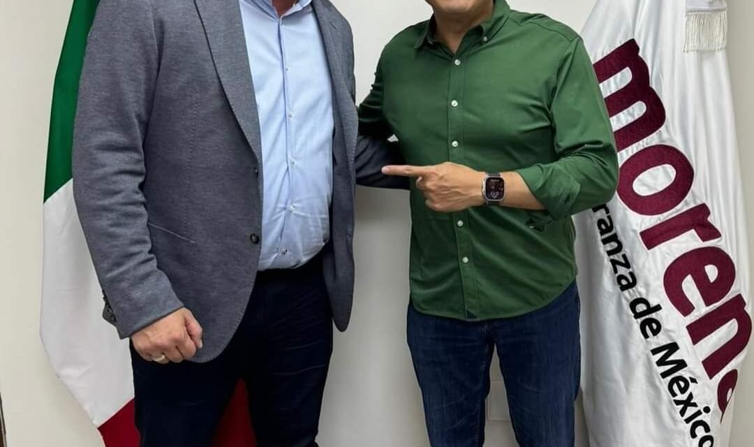 SE REÚNE ISMAEL BURGUEÑO RUIZ CON EL PRESIDENTE NACIONAL DE MORENA, MARIO DELGADO CARRILLO