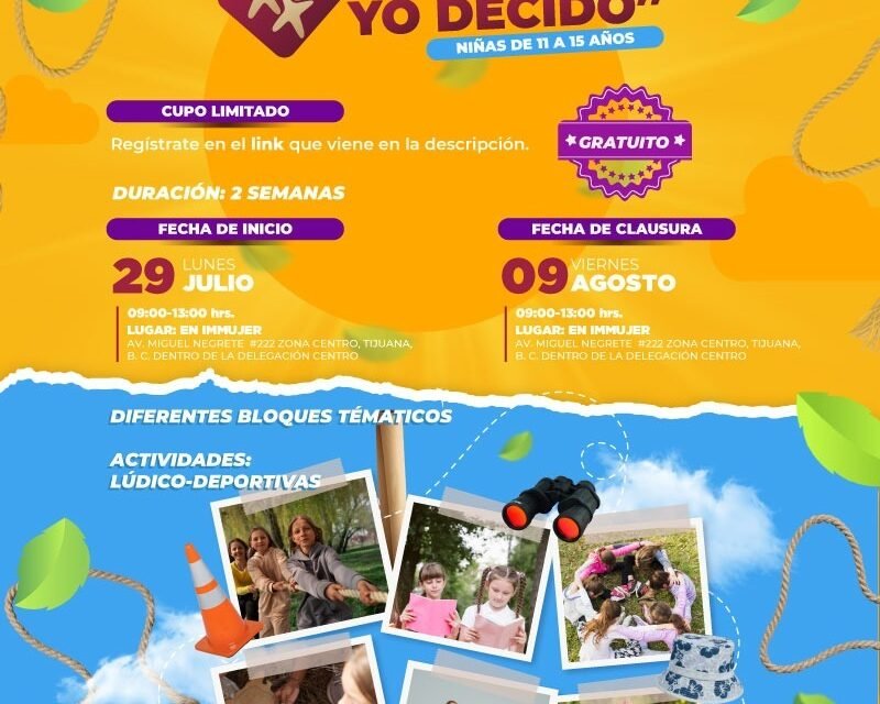 TENDRÁ IMMUJER CAMPAMENTO DE VERANO «YO PUEDO, YO DECIDO»