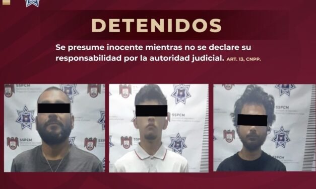 POLICÍA MUNICIPAL CAPTURA A SUJETOS ARMADOS INVOLUCRADOS EN ROBO A AGENCIA DE AUTOS