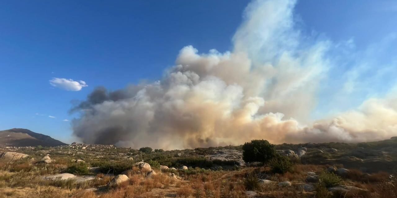 BOMBEROS DE TIJUANA BRINDAN APOYO EN INCENDIO FORESTAL EN TECATE, B. C.