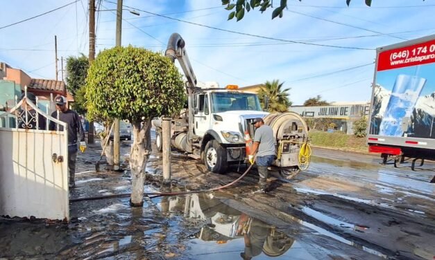 CESPE ATIENDE DERRAME DE AGUAS RESIDUALES POR RUPTURA EN EMISOR INDUSTRIAL DE ENSENADA